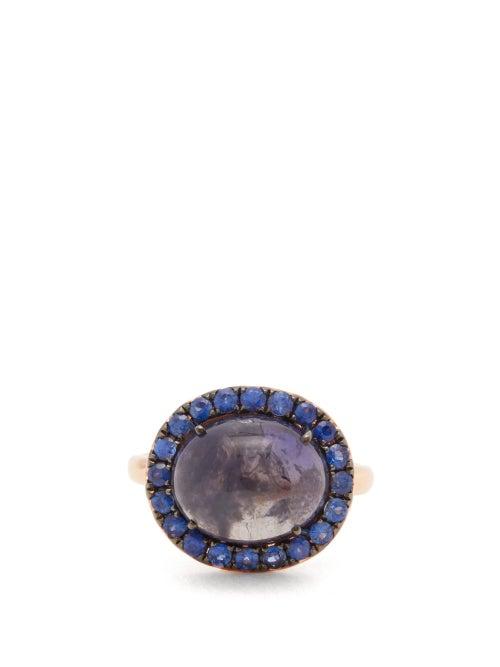 Matchesfashion.com Rosa De La Cruz - Sapphire, Iolite & 18kt Rose-gold Ring - Womens - Blue Multi