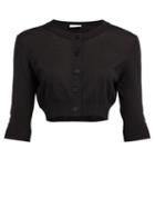 Matchesfashion.com Altuzarra - Anita Cropped Silk Blend Knit Cardigan - Womens - Black