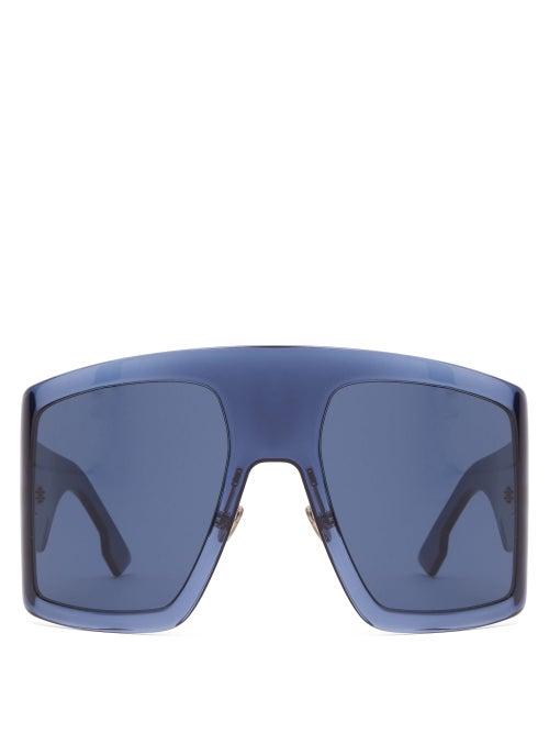 Matchesfashion.com Dior Eyewear - Diorsolight1 Oversized Acetate Sunglasses - Womens - Navy
