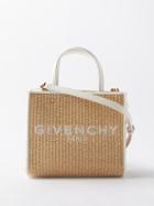 Givenchy - G-tote Mini Raffia Cross-body Bag - Womens - Beige White