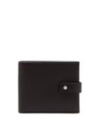 Matchesfashion.com Saint Laurent - Stud Strap Bi Fold Pebbled Leather Wallet - Mens - Black