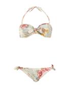 Zimmermann Kali Hibiscus Floral-print Bandeau Bikini