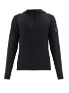 Matchesfashion.com Stone Island Shadow Project - Logo-patch Ribbed-back Wool Hooded Sweatshirt - Mens - Black