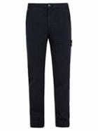 Matchesfashion.com Stone Island - Slim Leg Cotton Blend Trousers - Mens - Navy