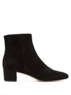 Matchesfashion.com Gianvito Rossi - Block Heel 45 Suede Ankle Boots - Womens - Black