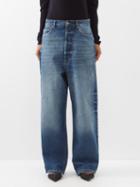 Raey - Drop Organic-cotton-blend Low-rise Baggy Jeans - Womens - Dark Blue