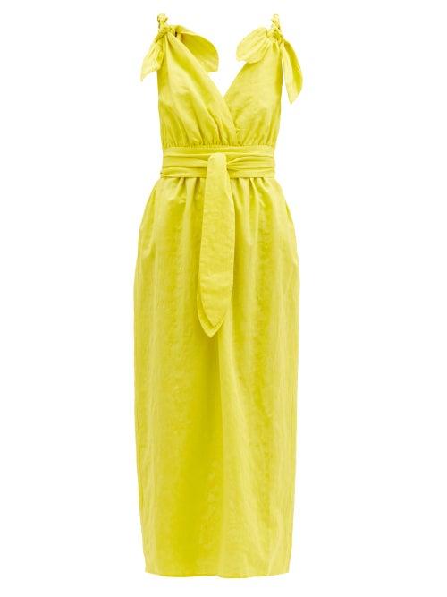Matchesfashion.com Mara Hoffman - Calypso Braided-strap Cotton-blend Dress - Womens - Yellow
