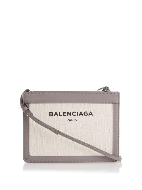 Balenciaga Navy Mini Cotton-canvas Cross-body Bag