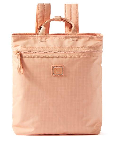 Acne Studios - Atton Logo-plaque Ripstop Backpack - Womens - Light Pink