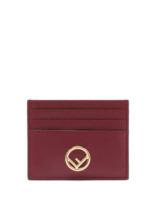 Matchesfashion.com Fendi - F Is Fendi Leather Cardholder - Womens - Burgundy