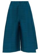 Pleats Please Issey Miyake - Hopping Technical-pleated Trousers - Womens - Blue