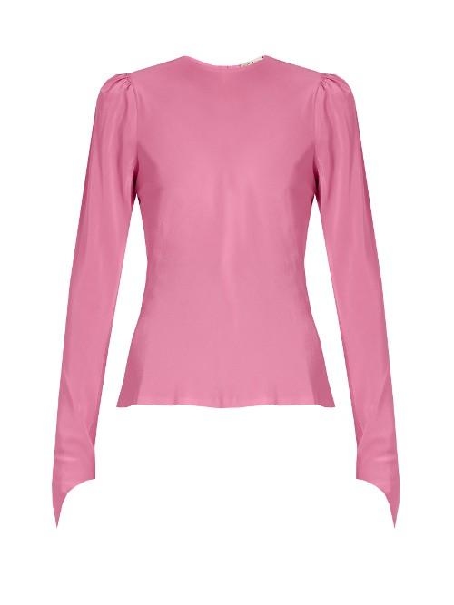 Natasha Zinko Round-neck Silk Crepe De Chine Blouse
