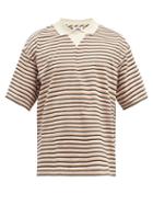 Ymc - Frat Striped Organic-cotton Polo Shirt - Mens - Multi