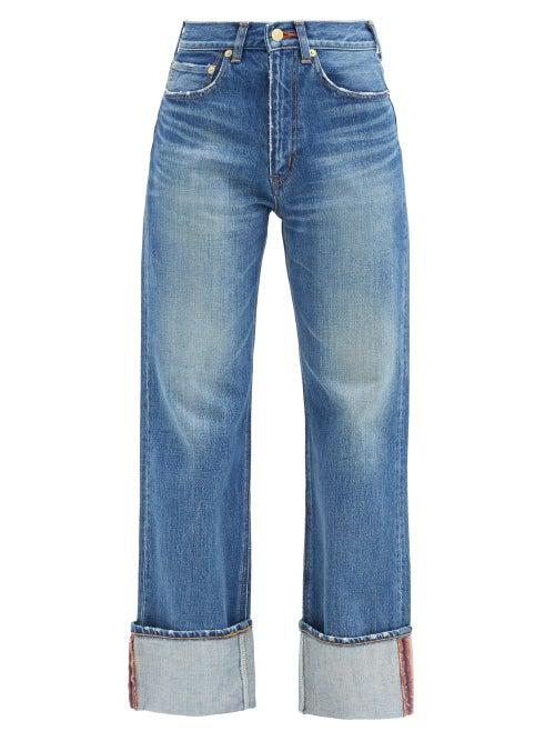 Matchesfashion.com Tu Es Mon Trsor - Carnelian High-rise Turn-up Cuff Jeans - Womens - Denim