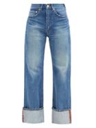Matchesfashion.com Tu Es Mon Trsor - Carnelian High-rise Turn-up Cuff Jeans - Womens - Denim