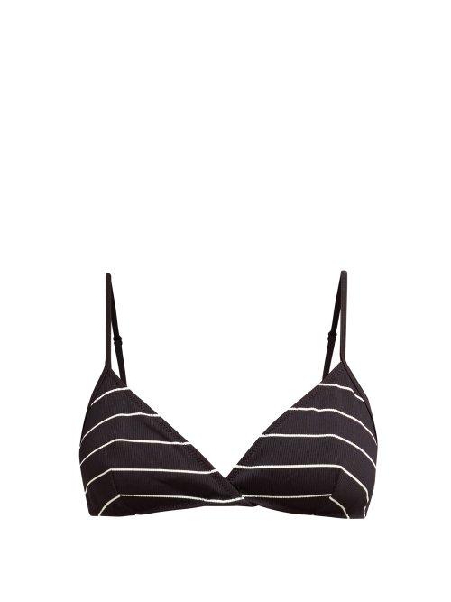 Matchesfashion.com Solid & Striped - The Brigitte Striped Bikini Top - Womens - Black Stripe