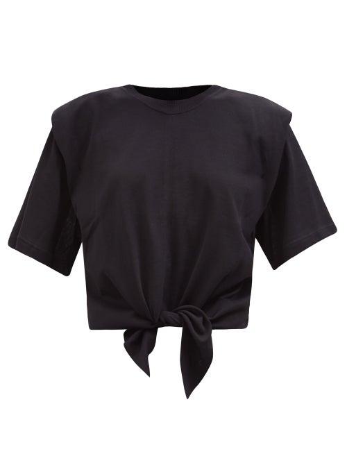 Isabel Marant - Zelikia Tie-front Cotton-jersey T-shirt - Womens - Black