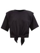 Isabel Marant - Zelikia Tie-front Cotton-jersey T-shirt - Womens - Black