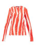 Matchesfashion.com Proenza Schouler - Zebra-print Cotton Long-sleeved T-shirt - Womens - Cream Multi