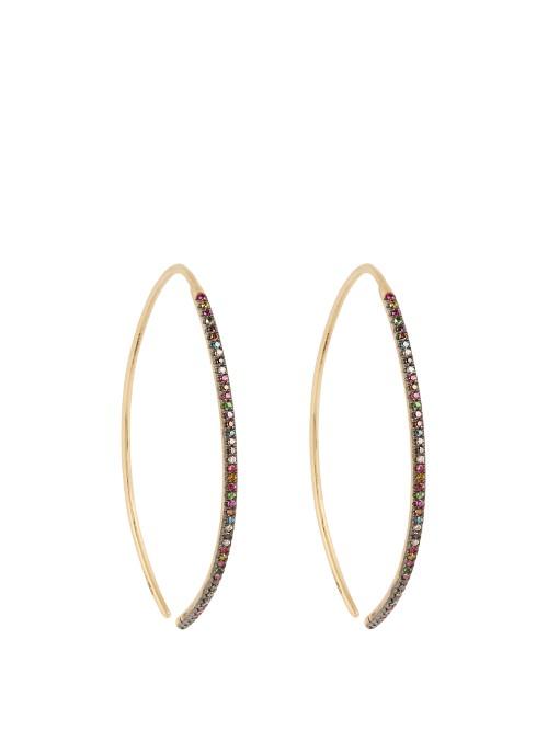 Ileana Makri Diamond, Semi-precious Stone & Gold Earrings