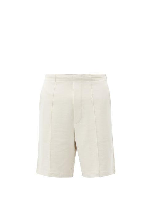 Lady White Co. - Front-seam Cotton-blend Jersey Track Shorts - Mens - Cream