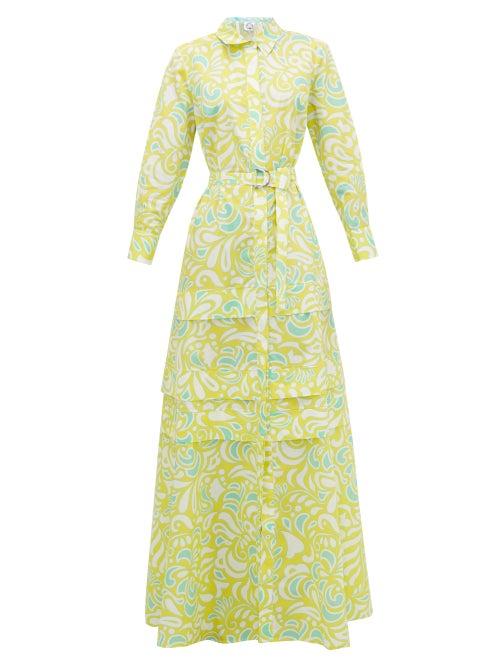Matchesfashion.com Evi Grintela - Daisy Floral-print Cotton-poplin Maxi-dress - Womens - Yellow Print
