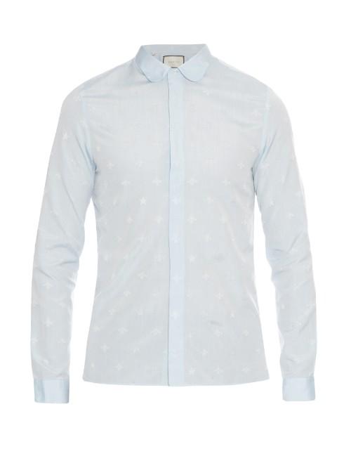 Gucci Cambridge-fit Bee And Star-jacquard Shirt