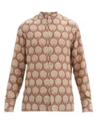 Matchesfashion.com 73 London - Band-collar Floral-print Silk Shirt - Mens - Red Multi