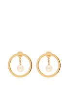 Matchesfashion.com Chlo - Gold Tone Hoop And Pearlised Drop Earrings - Womens - Pearl