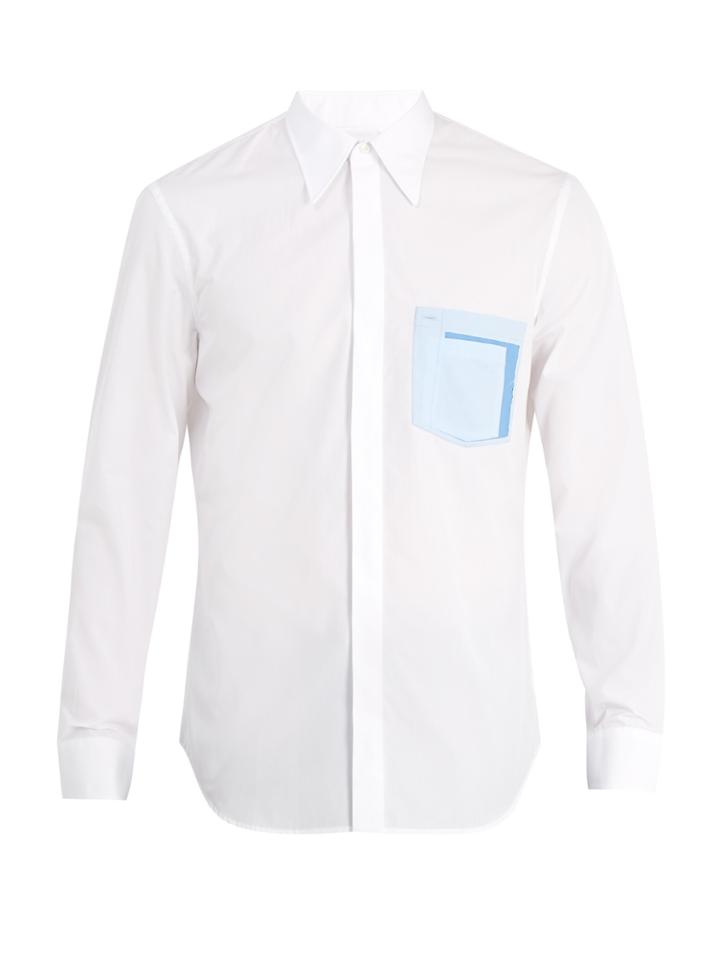 Maison Margiela Deconstructed Patch-pocket Cotton-poplin Shirt