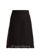 Matchesfashion.com Dolce & Gabbana - Boucle Wool A Line Skirt - Womens - Black