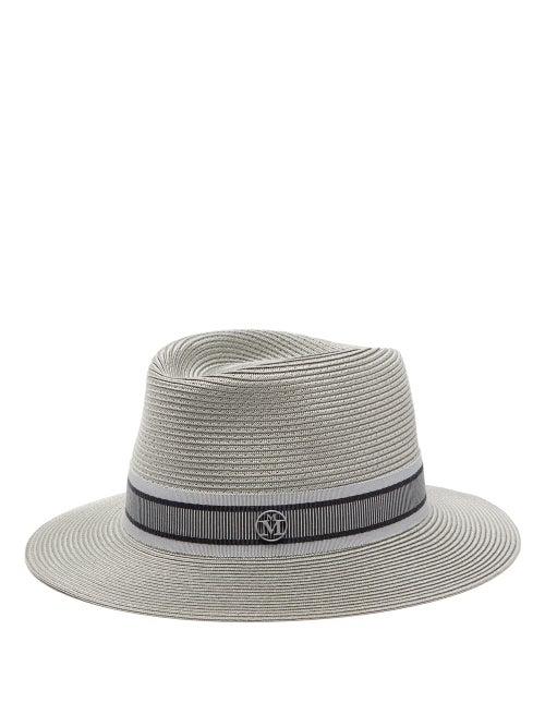 Matchesfashion.com Maison Michel - Andre Straw Hat - Womens - Grey