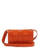 Matchesfashion.com Bottega Veneta - Intrecciato Leather Cross Body Bag - Womens - Orange