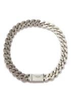 Saint Laurent - Crystal-embellished Curb-chain Necklace - Womens - Crystal