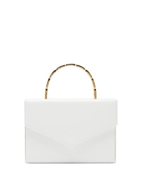 Ladies Bags Amina Muaddi - Amini Pernille Envelope Leather Box Bag - Womens - White Multi