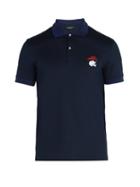 Matchesfashion.com Alexander Mcqueen - Logo Embroidered Cotton Piqu Polo Shirt - Mens - Navy
