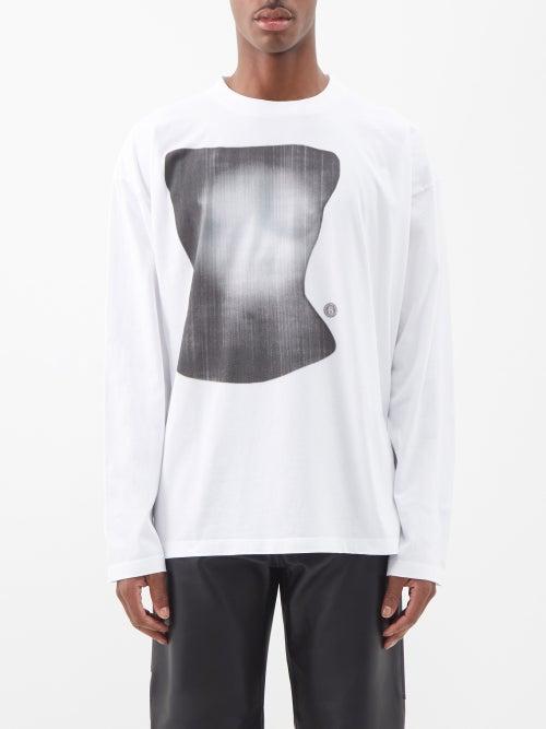 Mm6 Maison Margiela - Graphic-print Cotton-jersey T-shirt - Mens - White