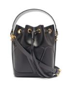 Matchesfashion.com Valentino Garavani - V-logo Walk Leather Bucket Bag - Womens - Black