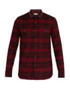Valentino Rockstud-collar Plaid Shirt