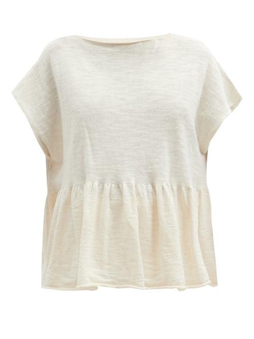 Matchesfashion.com Lauren Manoogian - Tier Dropped-hem Cotton-knit Top - Womens - Cream