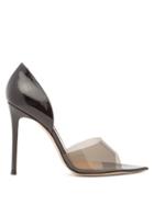 Ladies Shoes Gianvito Rossi - Bree 105 Pvc And Patent-leather Pumps - Womens - Black