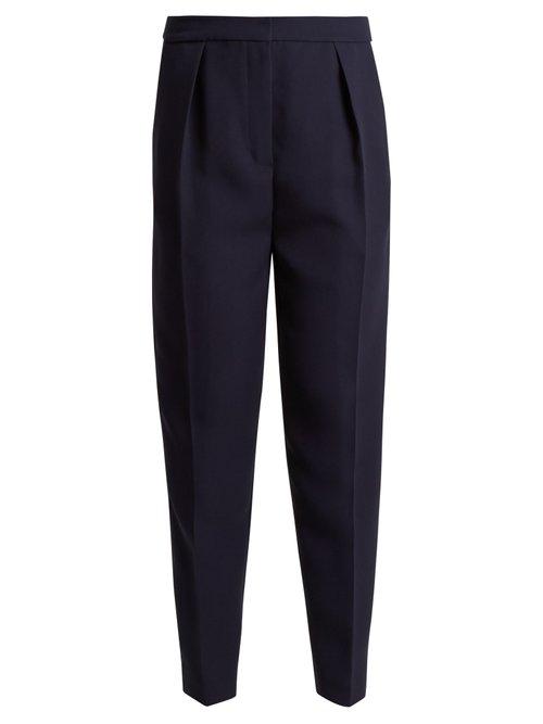 Matchesfashion.com Roksanda - Surikov High Rise Peg Leg Trousers - Womens - Navy