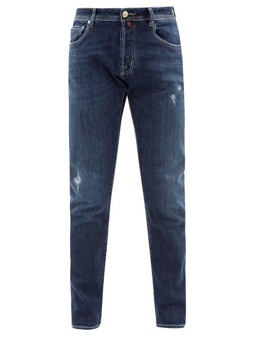Jacob Cohn - Nick Distressed Slim-leg Jeans - Mens - Blue