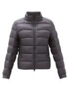 Matchesfashion.com Moncler - Logo-patch Hooded Down-quilted Shell Jacket - Mens - Navy