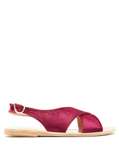 Matchesfashion.com Ancient Greek Sandals - Maria Velvet Sandal - Womens - Fuchsia