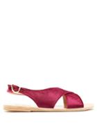 Matchesfashion.com Ancient Greek Sandals - Maria Velvet Sandal - Womens - Fuchsia