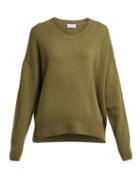 Matchesfashion.com Allude - Crew Neck Cashmere Sweater - Womens - Khaki