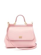 Matchesfashion.com Dolce & Gabbana - Sicily Medium Dauphine Leather Bag - Womens - Light Pink