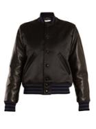 Givenchy Stripe-trimmed Satin And Leather Bomber Jacket