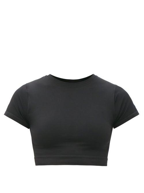 Matchesfashion.com Prism - Mindful Cropped Stretch-jersey Top - Womens - Black